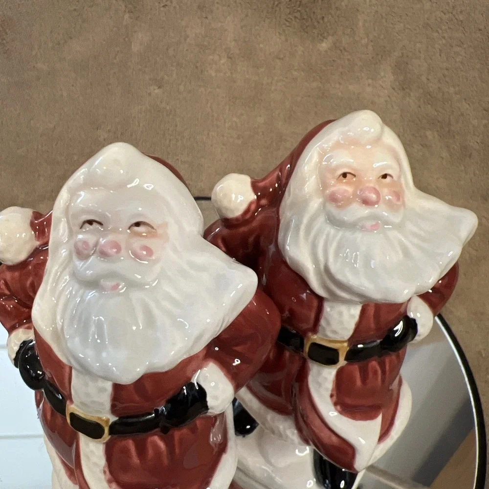 Christmas Omnibus Fitz And Floyd Santa Salt‎ And Pepper Shakers  Holiday 1990's